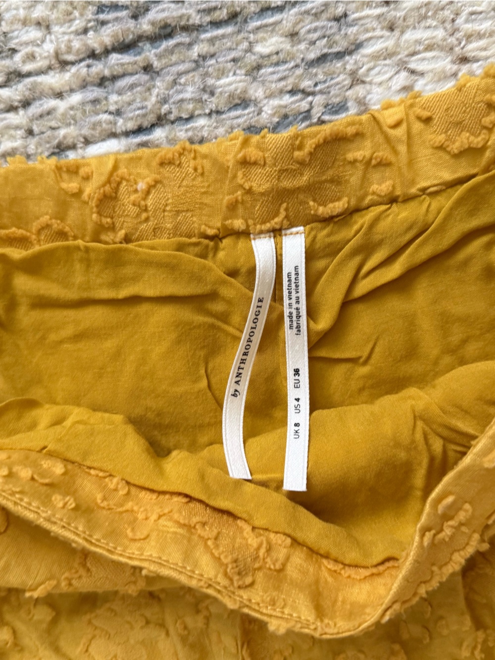 Anthropologie Mustard Textured Two-Piece Set - Picture 2 of 4